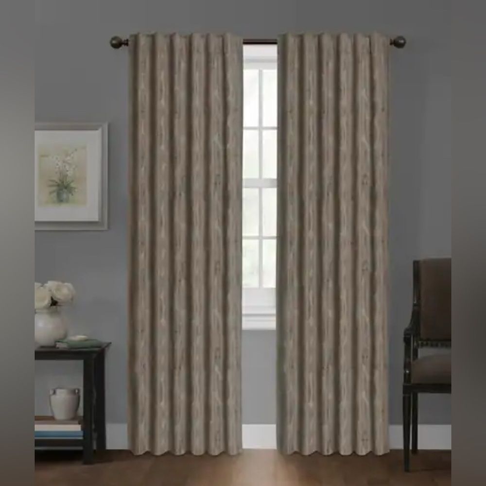 Carlton Blackout Platinum Smart Curtains Window Curtain Panel, 50 x 63” beige